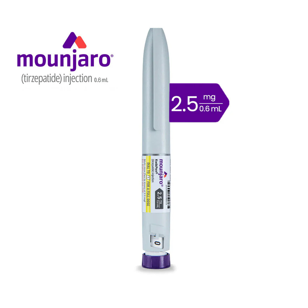 Mounjaro KwikPen Tirzepatide 2.5mg/0.6ml, Four-Dose Pre-Filled Injection Pen For Subcutaneous Injection, Pack of 1's