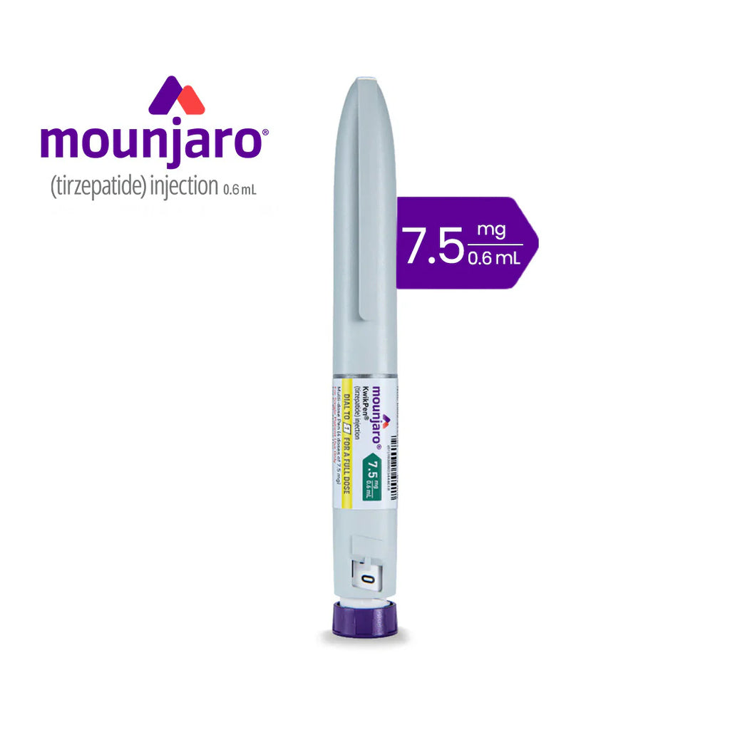 Mounjaro KwikPen Tirzepatide 7.5mg/0.6ml, Four-Dose Pre-Filled Injection Pen For Subcutaneous Injection, Pack of 1's