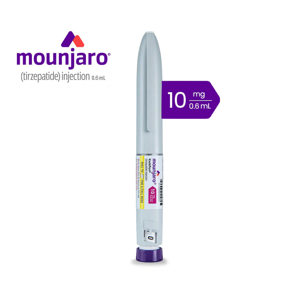 Mounjaro KwikPen Tirzepatide 10mg/0.6ml, Four-Dose Pre-Filled Injection Pen For Subcutaneous Injection, Pack of 1's
