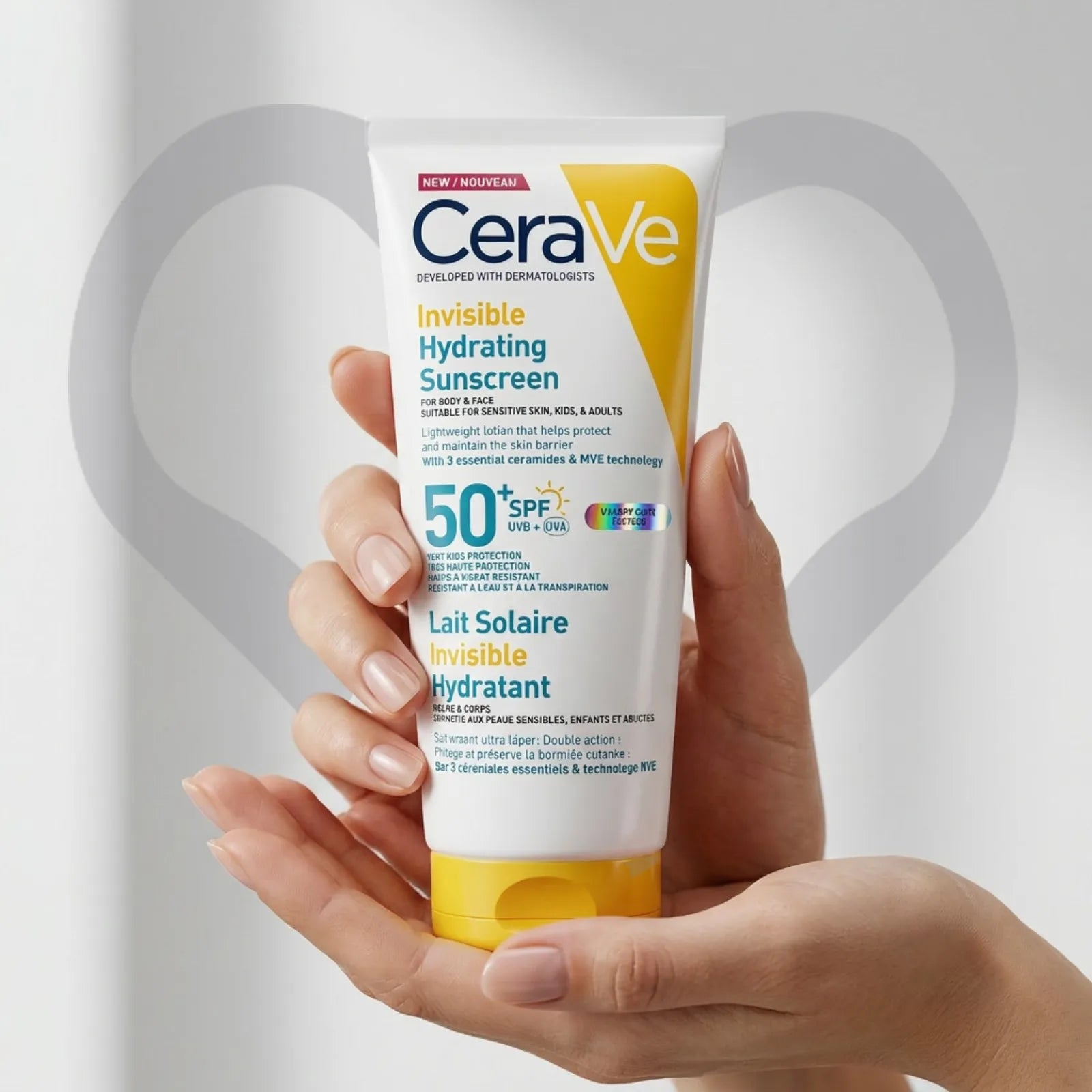 سيرافي واقي شمس مرطب غير مرئي SPF 50 للوجه والجسم